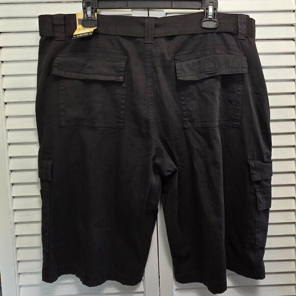 NWT MEN'S COMPANY EIGHTY ONE C12SH490 BLACK BELTED CARGO COTTON SHORTS XL - Picture 2 of 12